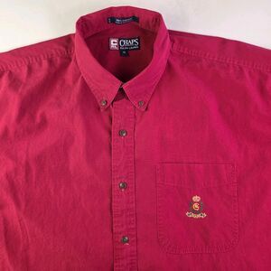 Vintage Chaps Ralph Lauren Men's XL Red Short Sleeve Shirt